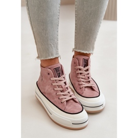 Isolerade damsneakers på Eco Leather Platform Big Star OO274068 Rosa 6