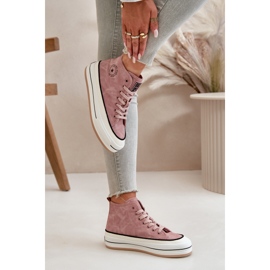 Isolerade damsneakers på Eco Leather Platform Big Star OO274068 Rosa 7