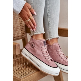 Isolerade damsneakers på Eco Leather Platform Big Star OO274068 Rosa 10