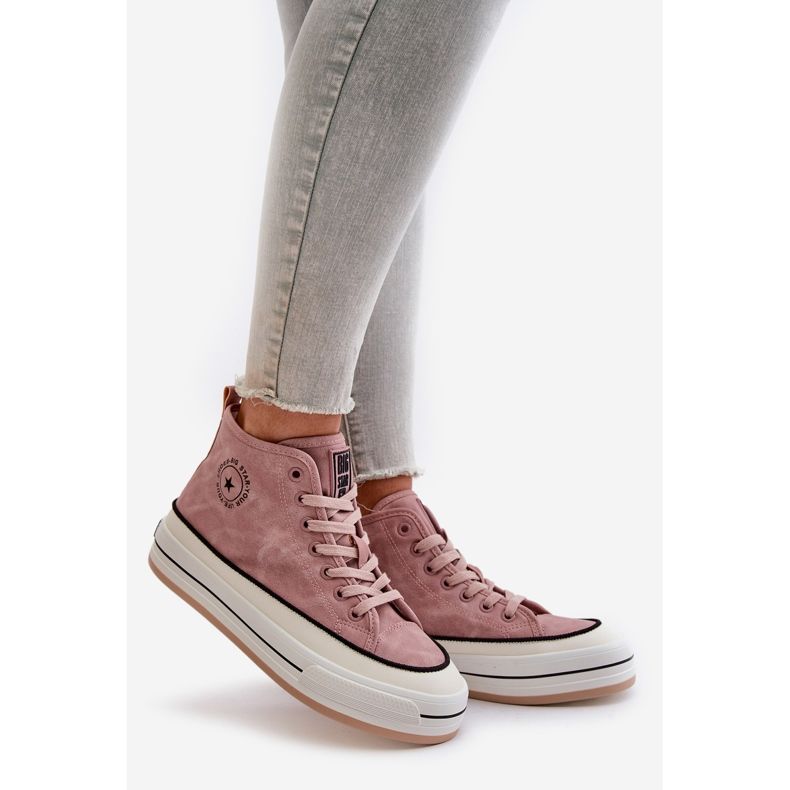 Isolerade damsneakers på Eco Leather Platform Big Star OO274068 Rosa 1