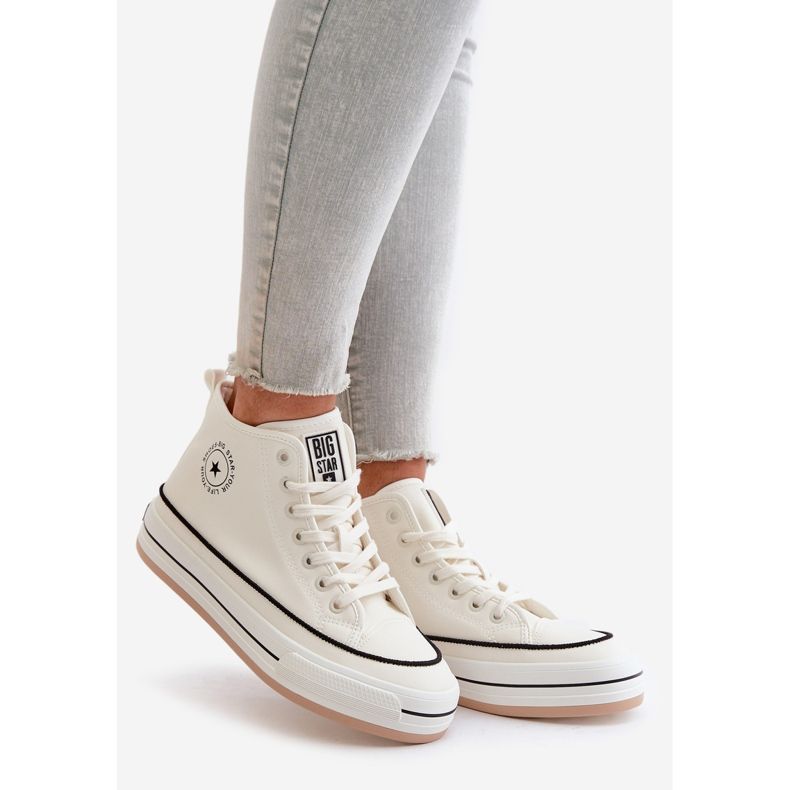 Isolerade damsneakers på Eco Leather Platform Big Star OO274061 Vit 1