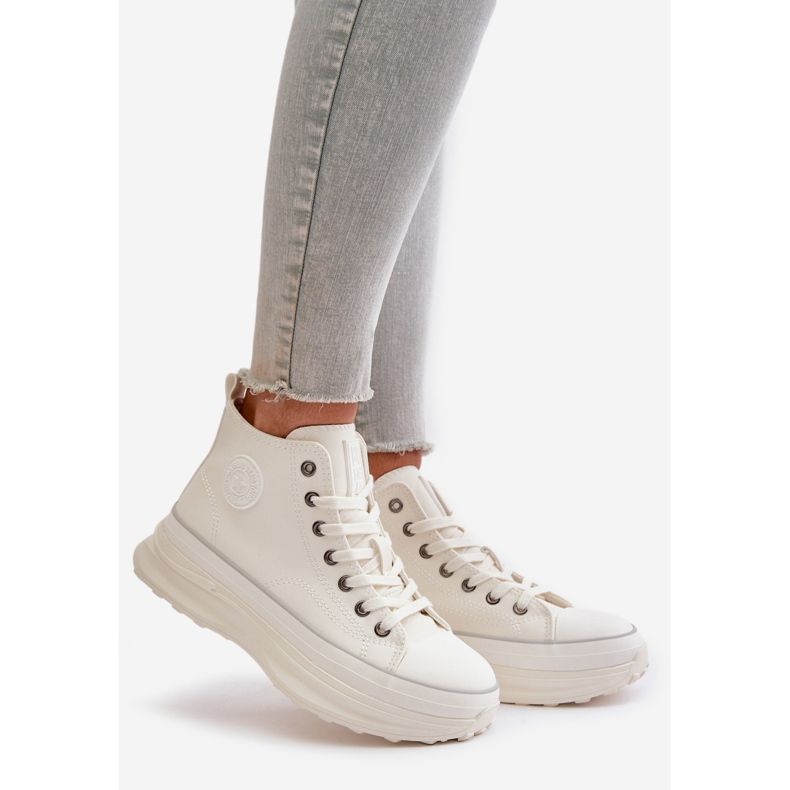 Platform Sneakers för kvinnor Eco Leather Big Star OO274064 Vit 1