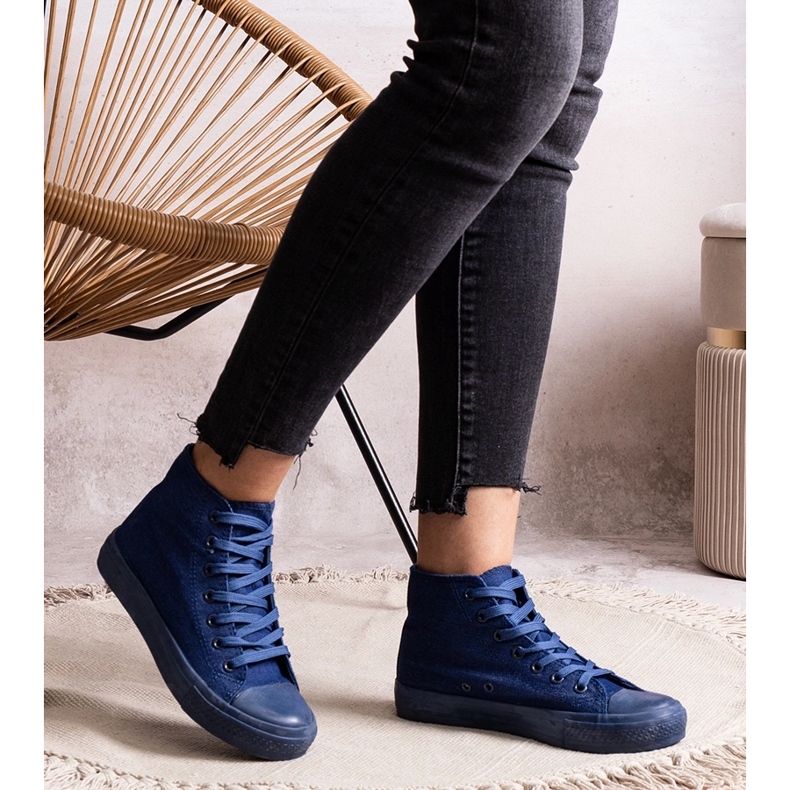 Raffie denim high-top sneakers blå 1