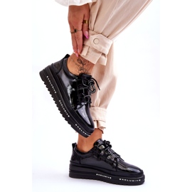 S.Barski Svarta Chantal Sneakers i lack 3