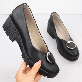 Svarta slip-on skor i läder för kvinnor Filippo DP4569 1