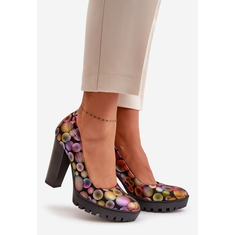 Läderpumpar på hög klack Maciejka 02629-39 Flerfärgad svart 1