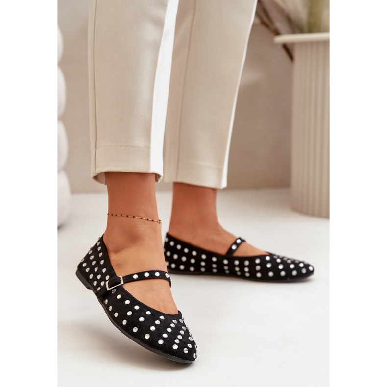 Dekorerade balettlägenheter med band Eco Mocka Svart Tirilissa 2