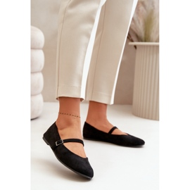 Eco Mocka Black Flat Balett Flats Med rem Tirilina svart 2