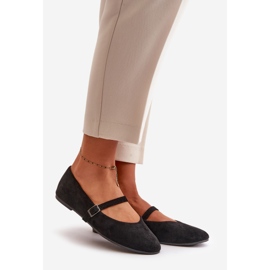 Eco Mocka Black Flat Balett Flats Med rem Tirilina svart 1