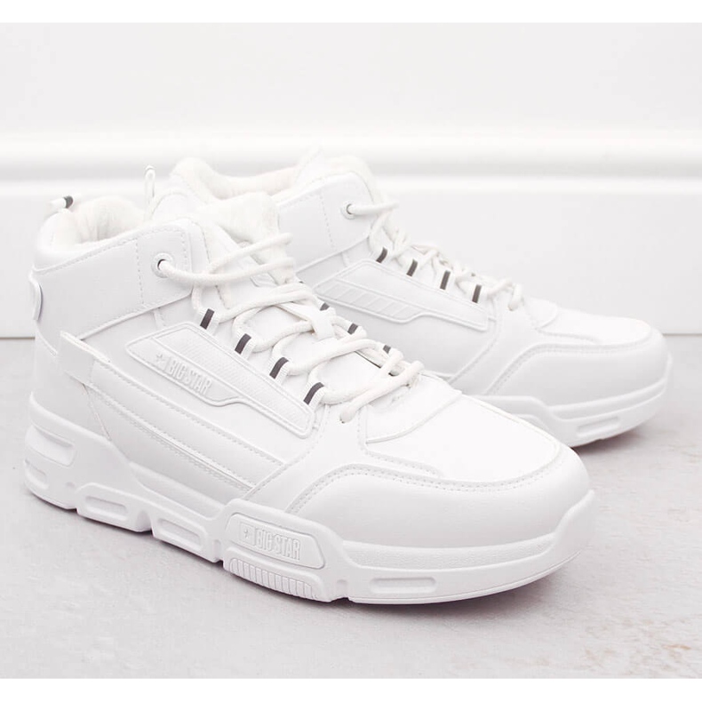 High-top, isolerade vita sportskor för män Big Star OO174588 1