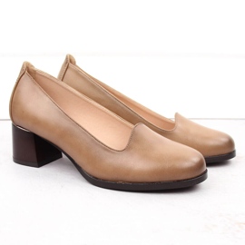 Beige högklackade damskor Potocki 12545 2