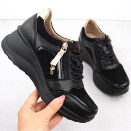 Svarta läderskor för dam Filippo DP6434 1