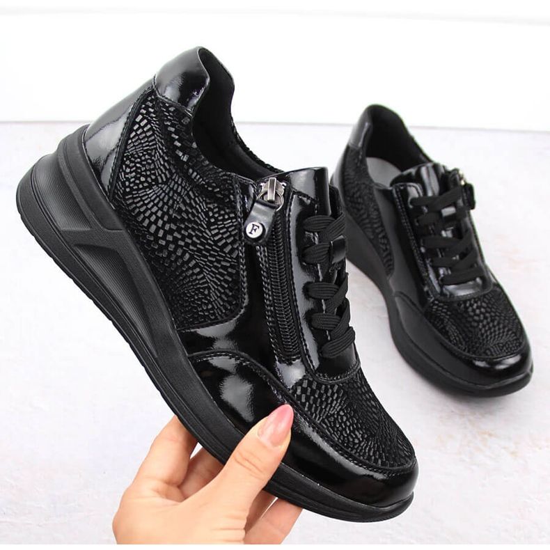 Kilskor för kvinnor i svart läder Filippo DP6352 1