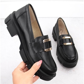 Läderskor, svarta dammockasiner Filippo DP6099 1