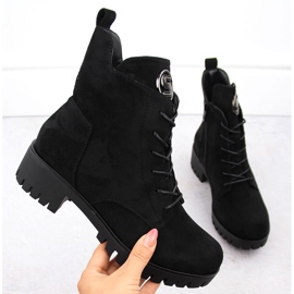 M. DASZYŃSKI Mockastövlar på hög klack och plattform, isolerade svarta M.Daszyński MR1813-38 1