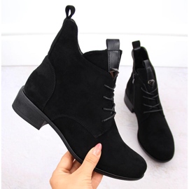 M. DASZYŃSKI Damstövlar med snörning och dragkedja isolerade svarta M.Daszyński SA198-24 1