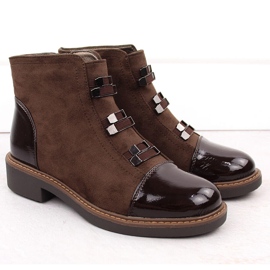 M. DASZYŃSKI Kvinnors mocka isolerade bruna stövlar M.Daszyński SA252-4 2