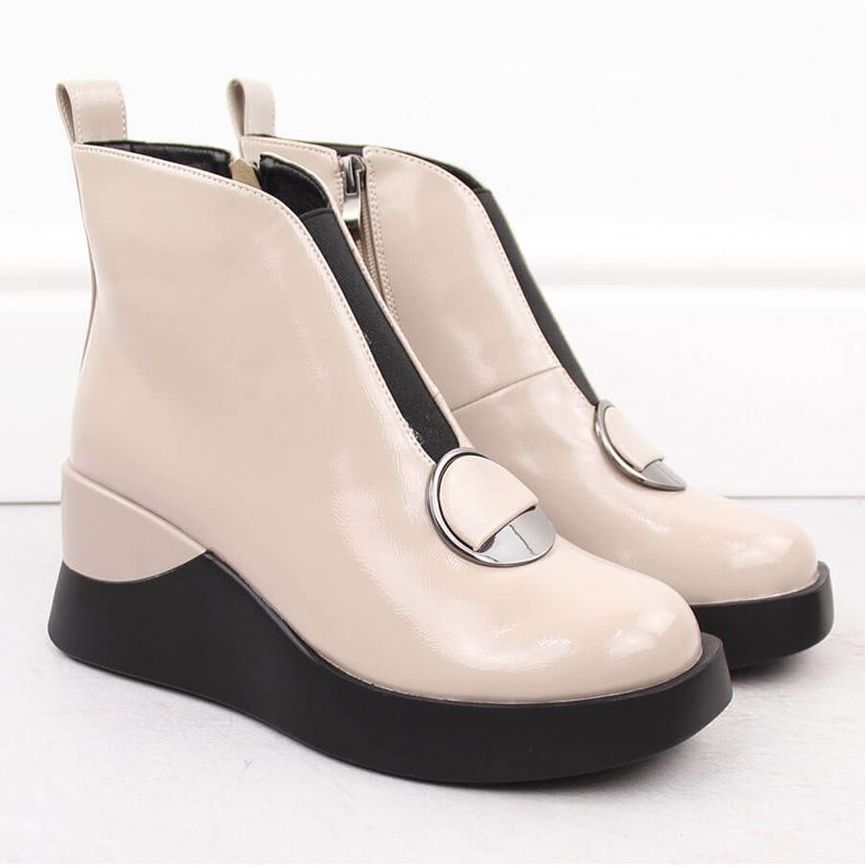 Patentkilkängor för kvinnor D&amp;A S.Barski Premium Collection MR880-136 beige 2