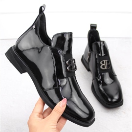 Damkängor i lack med dekoration, svart Filippo DBT4763 1