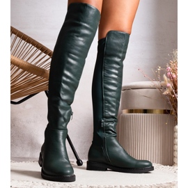 Långa gröna stövlar av Polmapina eko-läder 1