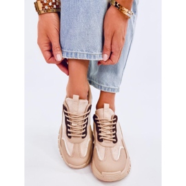 Lammes Khaki damsneakers beige 1