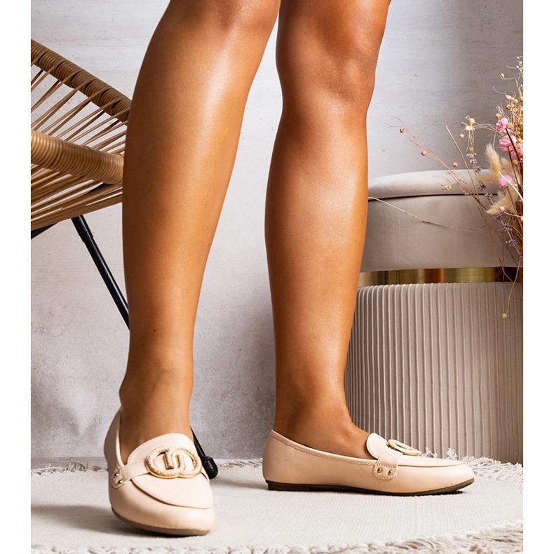 Beige Eleena loafers för kvinnor 1