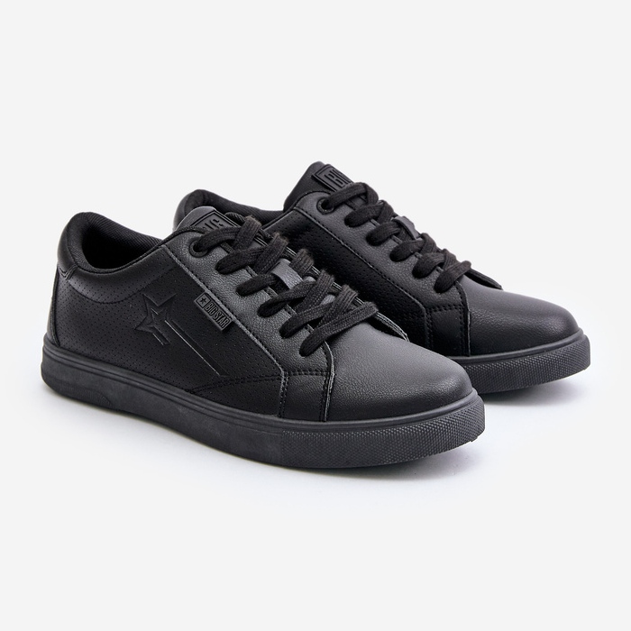 Sneakers för män gjorda av ekologiskt läder Big Star OO174021 Hi-Poly System Black svart 1