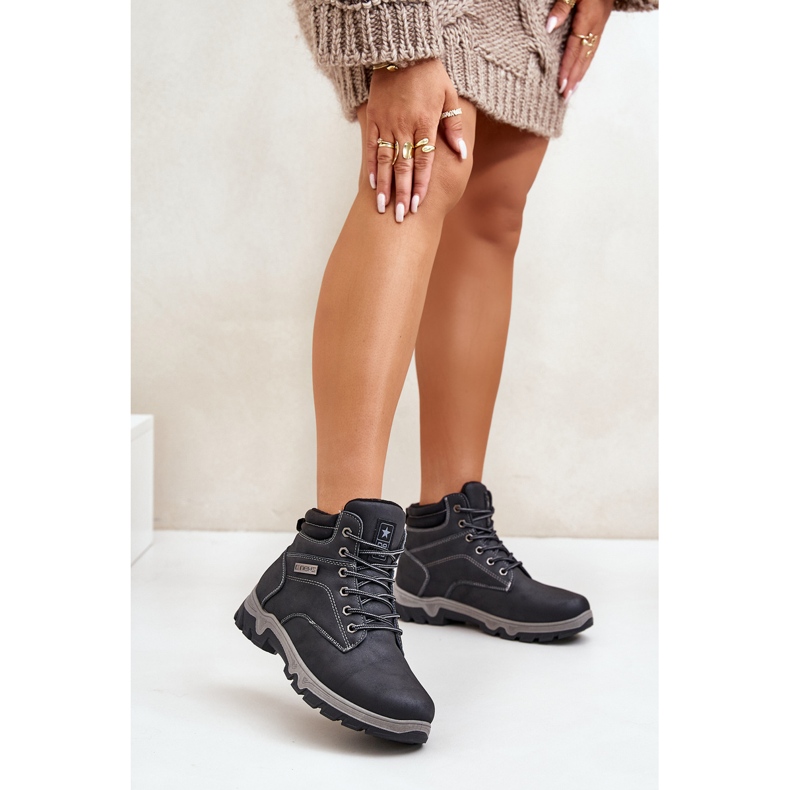 News Isolerade vandringsskor för män gjorda av ekologiskt läder, marinblå Neramia 2