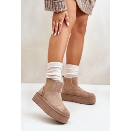 Snöskor för kvinnor med elastiska inlägg, Mörkbeige Rialine 2