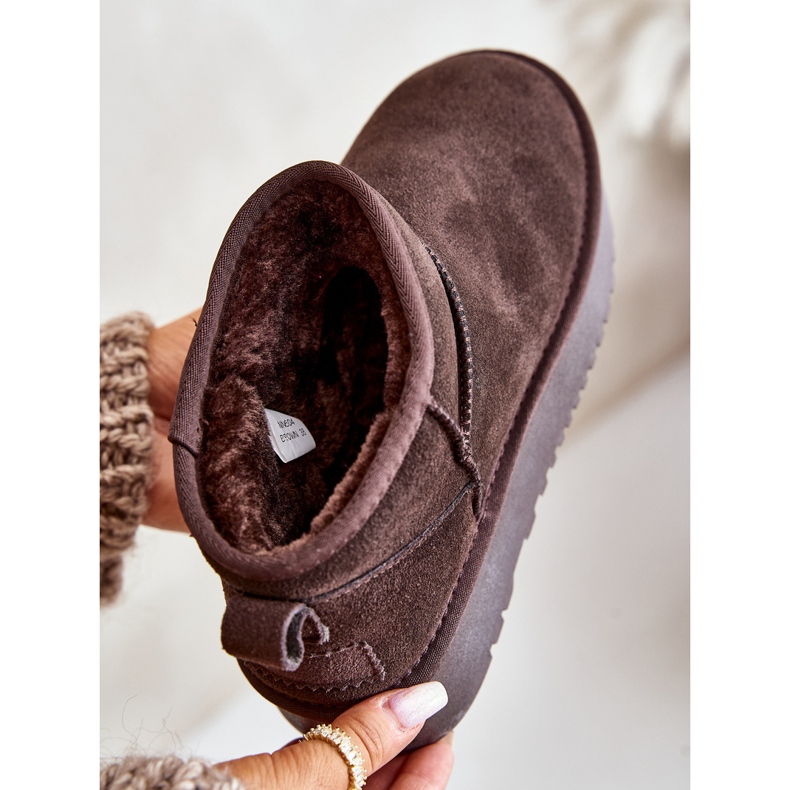 Snöskor i mocka för kvinnor Brun Nereviana 2