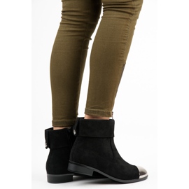 Ideal Shoes Mocka stövlar med dragkedja svart 2