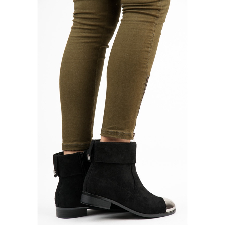 Ideal Shoes Mocka stövlar med dragkedja svart 2