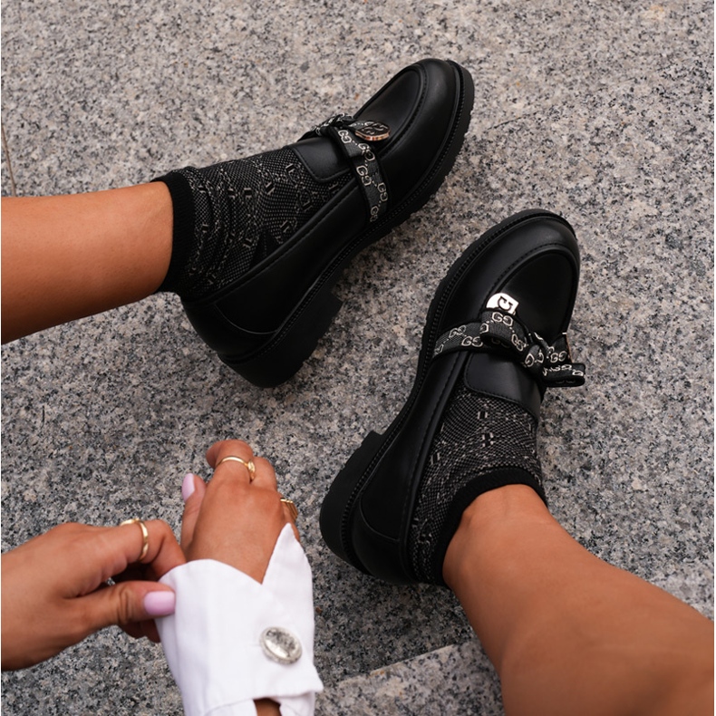 Dammockasiner med rosett S.Barski HY42-331 Svart 2