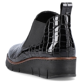 Lack svarta ormläderstövlar Rieker 53794-01 1