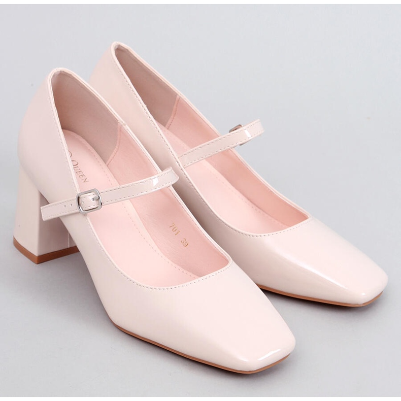 Mary Jane Valonis Beige högklackade pumps 1