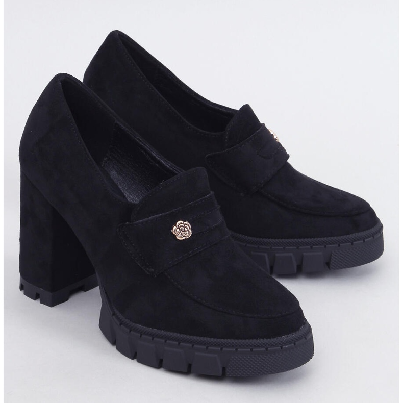 Lains Black högklackade och plattforms loafers svart 1