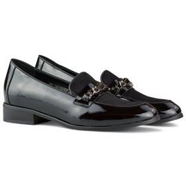 Klassiska kvinnors patentsvarta skor 1