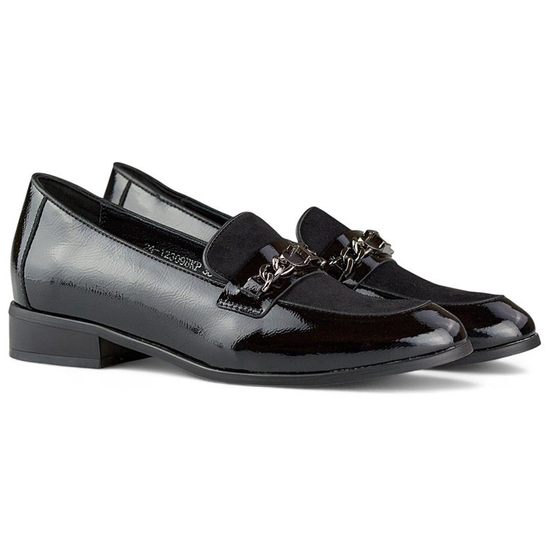 Klassiska kvinnors patentsvarta skor 1