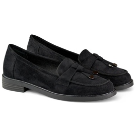 Svarta mockaskor med platt sula 1