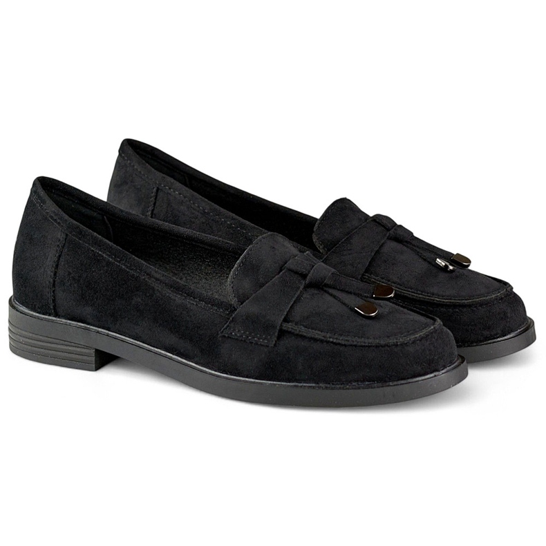 Svarta mockaskor med platt sula 1