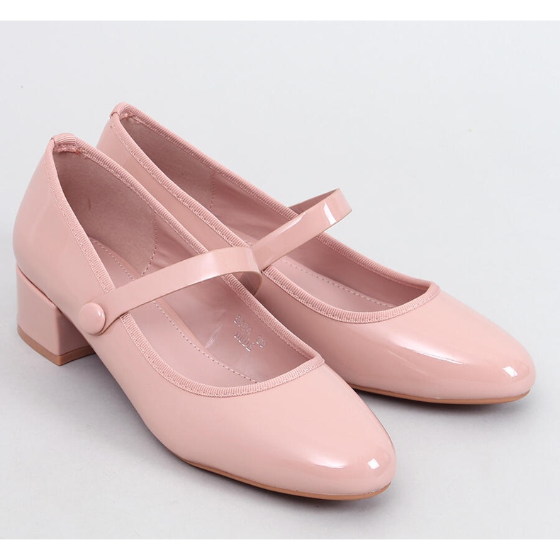 Weinis Naken-balett med högklackat patent beige 1