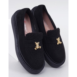 Anisha Black plattform loafers med shearling svart 1