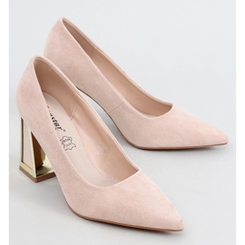 Constie Beige geometriska högklackade pumps 1
