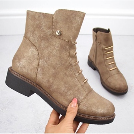 Dam guldisolerade stövletter Jezzi ASA252-5 gyllene 1