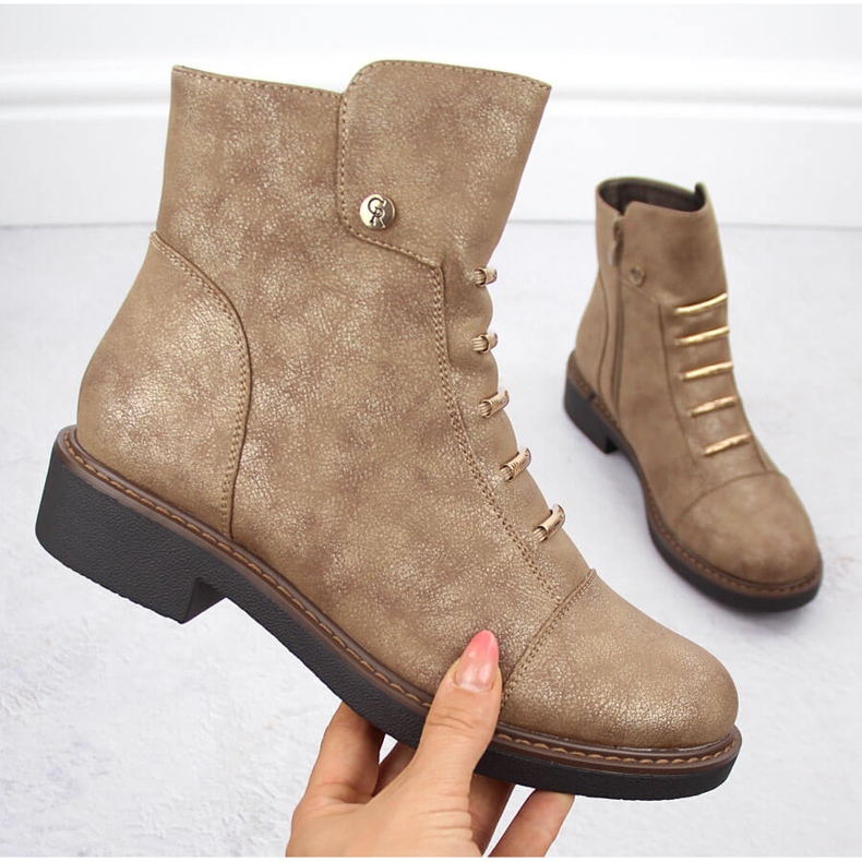 Dam guldisolerade stövletter Jezzi ASA252-5 gyllene 1