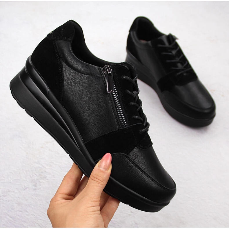 Sneakers i läder i läder, svarta Sergio Leone PB236-S 1