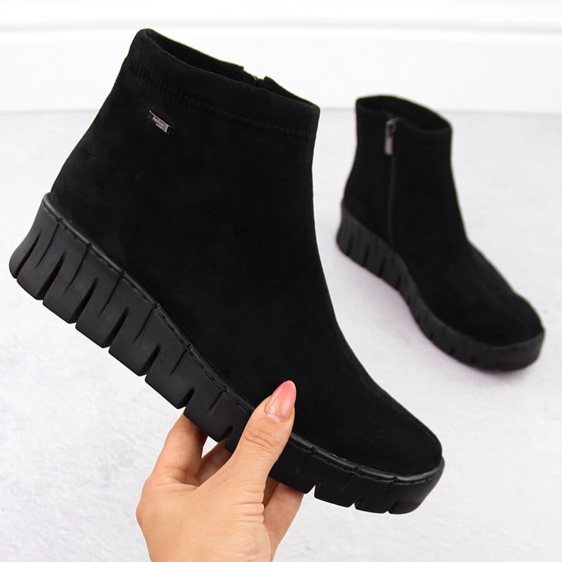 Stövlar i svart mocka för kvinnor Helios 506P 1