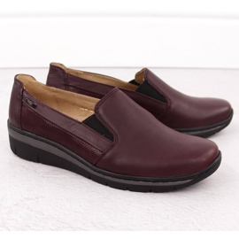 Sköna läderskor i körsbär för kvinnor Helios 350-2 röd 2