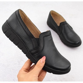 Bekväma svarta läderskor för kvinnor Helios 430 1