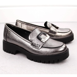 Dam loafers med silvermetallic dekoration Potocki 12420 silver- 2